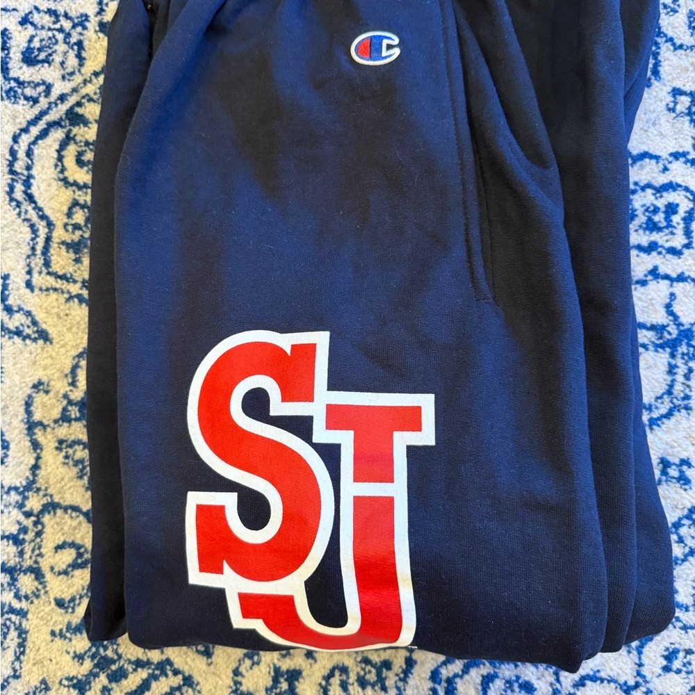 Champion Navy Sweatpants with SJ Logo